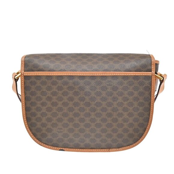 CELINE Logo Macadam Pattern Shoulder Bag PVC Leather Brown GHW Italy 35CA072 - Picture 3 of 16